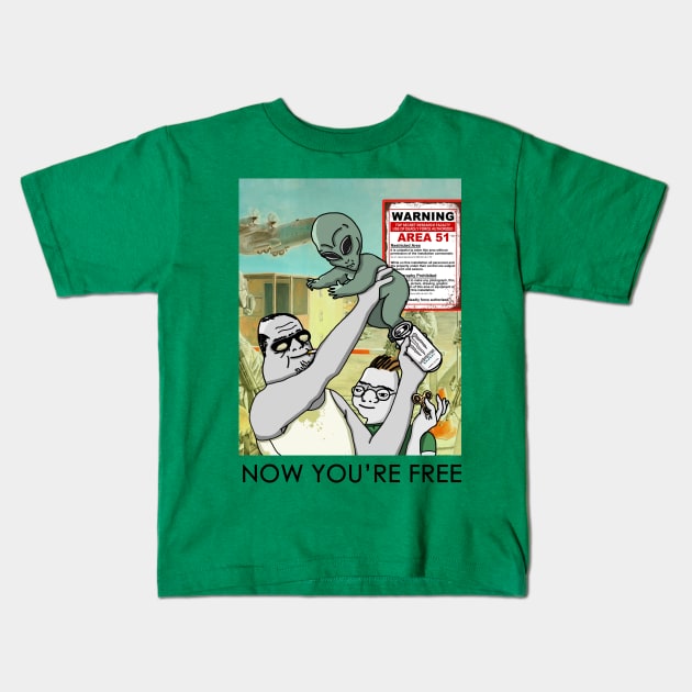 Area 51 Kids T-Shirt by AmurArt